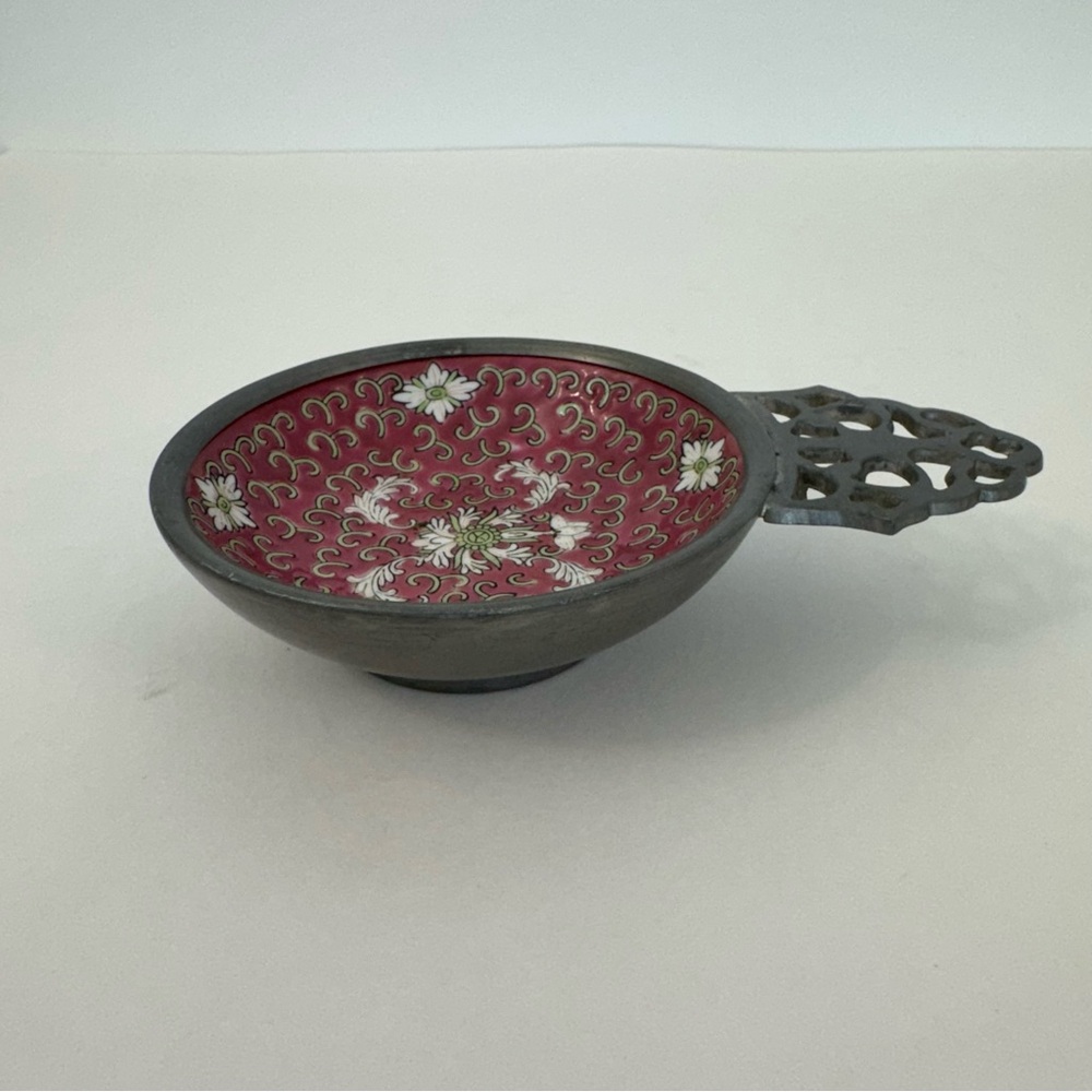 Hong Kong Horizons Porcelain Pewter Double Happiness Porringer Bowl